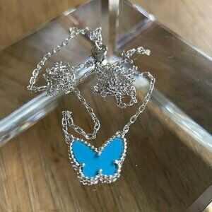 18K White Gold Plated Butterfly  Necklace